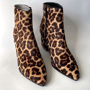 ALDO Women’s Fralissi Cheetah Ankle Bootie Faux Calf Hair Side Zipper Sz 6W NWOT